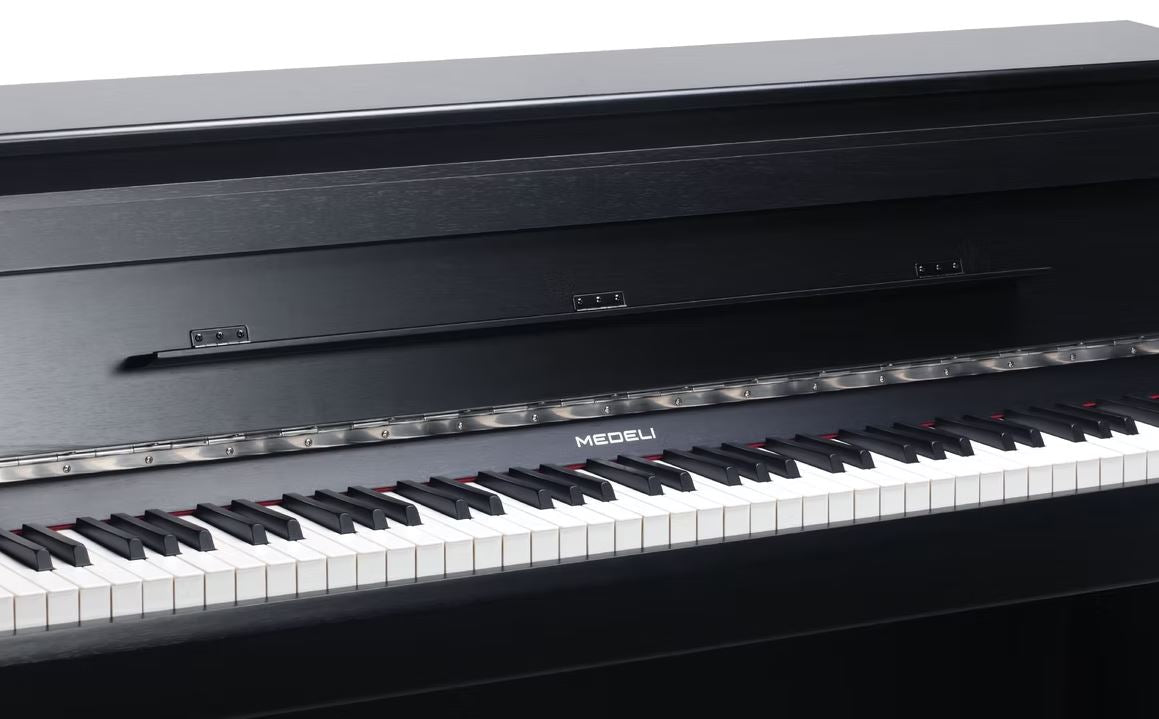 Medeli UP605 88 Keys Upright Piano Package with Woodgrain Finish Built in Bluetooth MIDI and Audio
