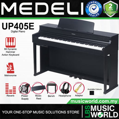 Medeli UP405E 88 Keys Upright Piano Package With Graded Action 3 Sensor Premium