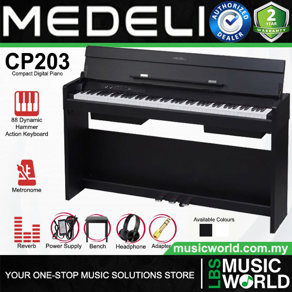 Medeli CP203 88 Keys Compact Digital Piano With USB MIDI Built in Drum Rhythms