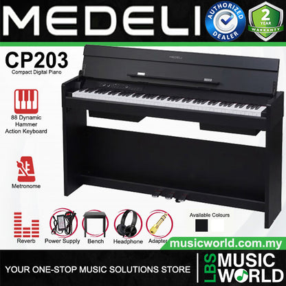 Medeli CP203 88 Keys Compact Digital Piano With USB MIDI Built in Drum Rhythms