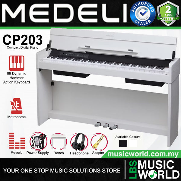 Medeli CP203 88 Keys Compact Digital Piano With USB MIDI Built in Drum Rhythms