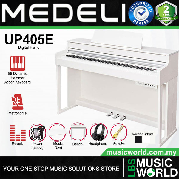 Medeli UP405E 88 Keys Upright Piano Package With Graded Action 3 Sensor Premium
