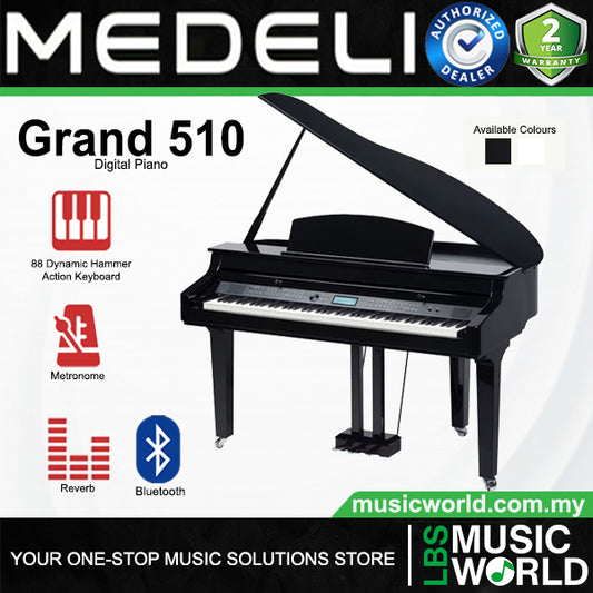 Medeli Grand 510 88 Keys Digital Piano Built in Bluetooth MIDI and Audio with Backlit LCD