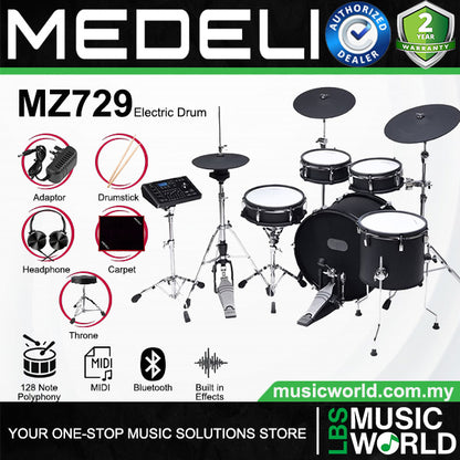 Medeli MZ729 Digital Electric Drum Set Kit Package with Bluetooth