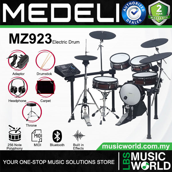 Medeli MZ923 Digital Electric Drum Set Kit Package with Bluetooth