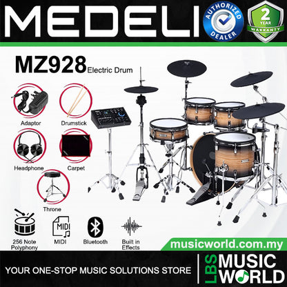 Medeli MZ928 Digital Electric Drum Set Kit Package with Bluetooth