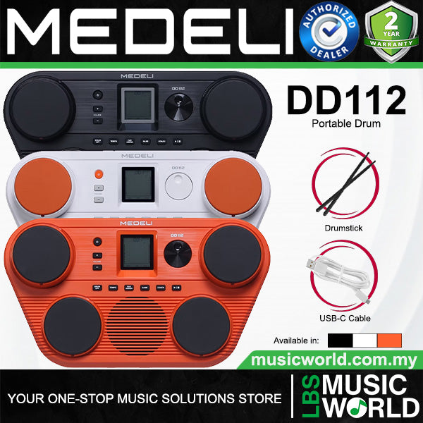 Medeli DD112 Portable Tabletop Electric Drum with Built In Speaker