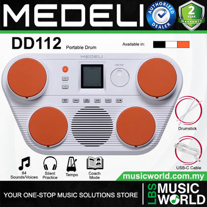 Medeli DD112 Portable Tabletop Electric Drum with Built In Speaker