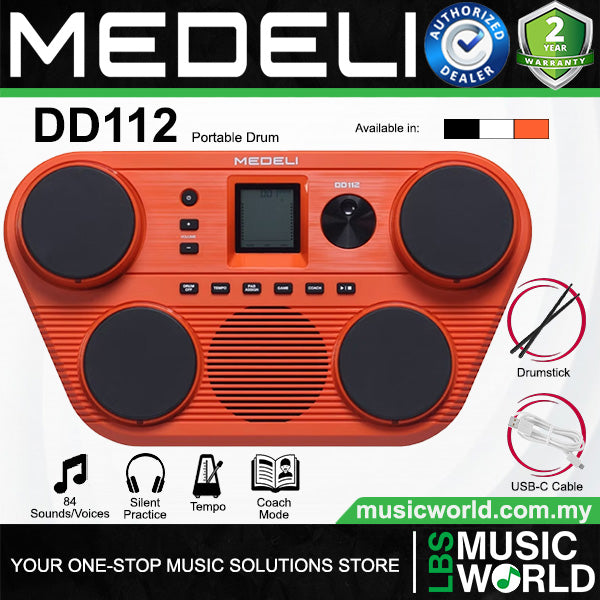 Medeli DD112 Portable Tabletop Electric Drum with Built In Speaker