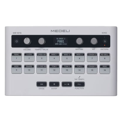 Medeli MR101S Portable Compact Rhythm Machine with Foot Pedal