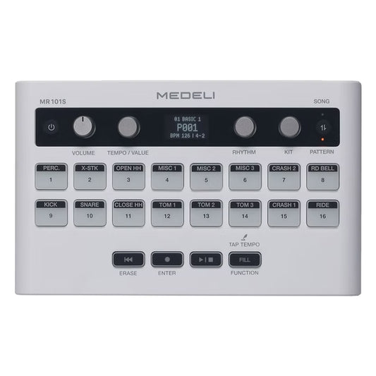 Medeli MR101S Portable Compact Rhythm Machine with Foot Pedal