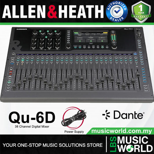 Allen & Heath Qu-6 Series 38 Channel Compact Digital Mixer with Dante (Qu6 Qu6D)