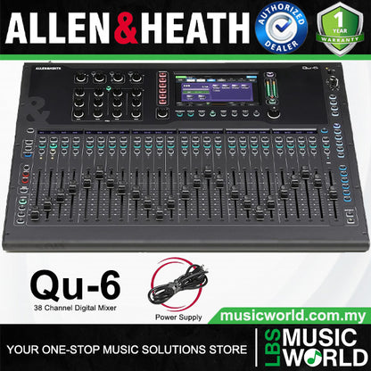 Allen & Heath Qu-6 Series 38 Channel Compact Digital Mixer with Dante (Qu6 Qu6D)