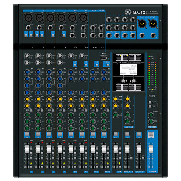 Topp Pro MX.12 12 Channel Compact Analog Mixer with USB and Bluetooth (MX12)