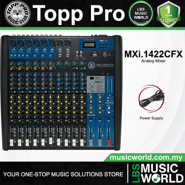 Topp Pro MXi.1422CFX 14 Channel Analog Mixer Built in with DSP Effect and 100 Presets (MXi1422CFX)