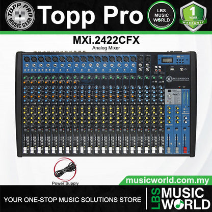 Topp Pro MXi.2422CFX 24 Channel Analog Mixer Built In DSP Effect with 100 Presets (MXi2422CFX)