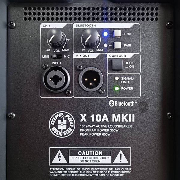 Topp Pro X10A MKII 600 Watts 10 Inch 2 Way Bluetooth Active Speaker with Speaker Stand