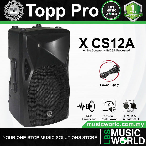 Topp Pro X CS12A 1600 Watts 12 Inch Active Speaker with DSP Processor and Stand Package