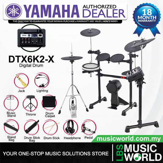 Yamaha DTX6K2-X Electric Drum Set Digital Kit with DTX-Pro Module (DTX6K2X DTX6K2 X)