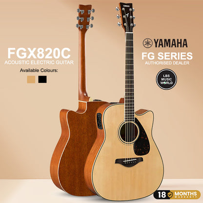 Yamaha FGX820C 41'' Dreadnought Solid Spruce Acoustic Electric Guitar With Pickup - Natural