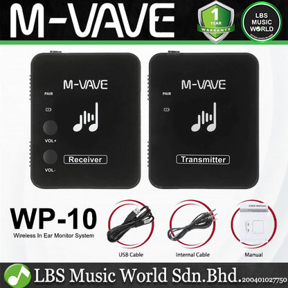 M-VAVE WP-10 Air Bridge Compact Wireless In Ear Monitor System for Live Performance and Personal Monitoring (WP10 WP 10)