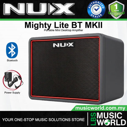 NUX Mighty Lite BT MKII BT 3 Watt Portable Mini Desktop Modelling Guitar Amp Bluetooth Amplifier Speaker