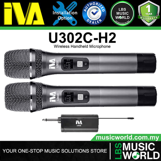 IVA U302C-H2 Dual Wireless Handheld Microphone With Dongle Size Receiver (U302CH2)