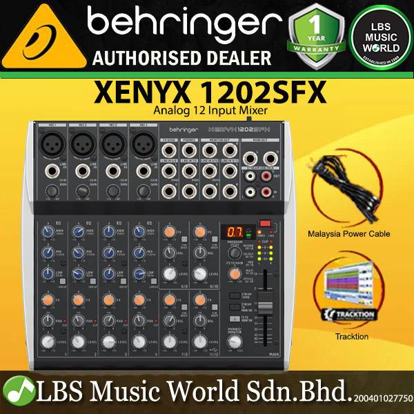 Behringer XENYX-1202SFX Analog 12 Input Mixer with Interface and Klark Teknik Effect (XENYX 1202SFX)