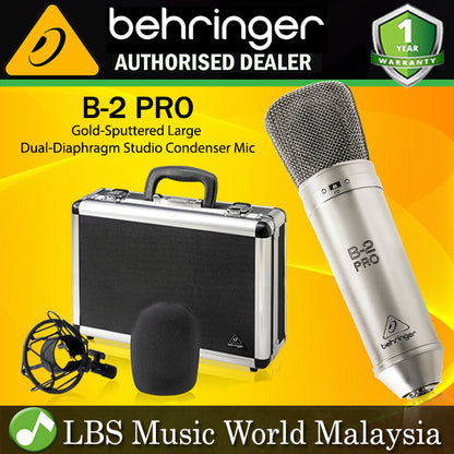 Behringer B-2 PRO Gold Sputtered Large Dual Diaphragm Studio Condenser Microphone Mic (B2 B 2)