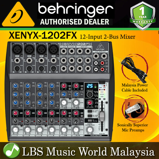 Behringer XENYX-1202FX Premium 12 Input 2 Bus Portable Mixer (XENYX1202FX XENYX 1202FX)