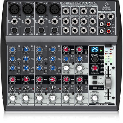 Behringer XENYX-1202FX Premium 12 Input 2 Bus Portable Mixer (XENYX1202FX XENYX 1202FX)