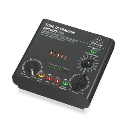 Behringer MIC-500USB Audiophile Vacuum Tube Preamplifier with Preamp Modeling Technology and USB/Audio Interface (MIC500USB MIC500 MIC-500)