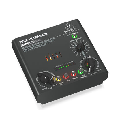 Behringer MIC-500USB Audiophile Vacuum Tube Preamplifier with Preamp Modeling Technology and USB/Audio Interface (MIC500USB MIC500 MIC-500)