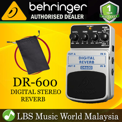 Behringer DR-600 Digital Stereo Reverb Effect Effects Pedal (DR600 DR 600)