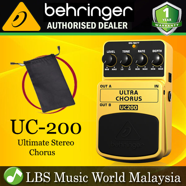 Behringer UC-200 Ultimate Stereo Chorus Effect Effects Pedal For Guitar Bass Keyboard (UC200 UC 200)