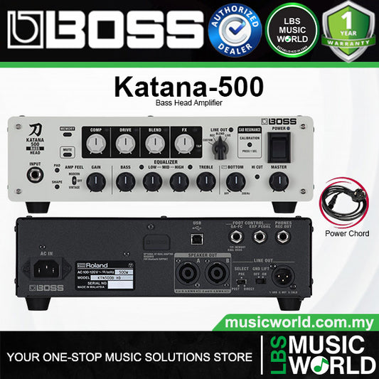 Boss Katana 500 Watt Compact Bass Amplifier Head with Class D Power Amp (KTN-500B-HD)