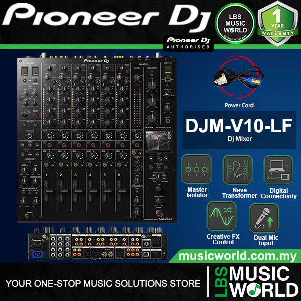 Pioneer DJ DJM-V10-LF 6 Channel Professional Long Fader Precision Mixer (DJMV10LF)
