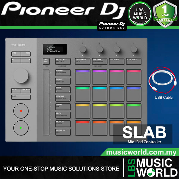 Pioneer DJ SLAB Portable MIDI Controller Pad for Serato Studio Sample and DJ Pro (DJSLAB)