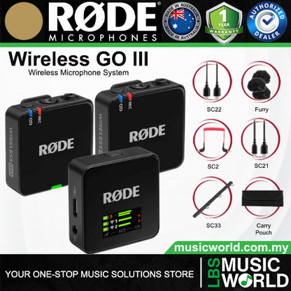 RODE Wireless GO III Dual Channel Compact Wireless Microphone System (Gen 3)