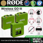 RODE Wireless GO III Dual Channel Compact Wireless Microphone System (Gen 3)