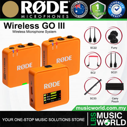 RODE Wireless GO III Dual Channel Compact Wireless Microphone System (Gen 3)