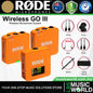 RODE Wireless GO III Dual Channel Compact Wireless Microphone System (Gen 3)