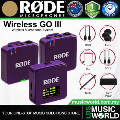 RODE Wireless GO III Dual Channel Compact Wireless Microphone System (Gen 3)