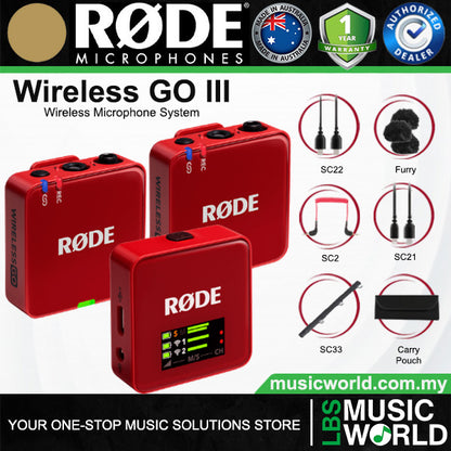 RODE Wireless GO III Dual Channel Compact Wireless Microphone System (Gen 3)