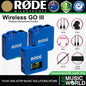 RODE Wireless GO III Dual Channel Compact Wireless Microphone System (Gen 3)