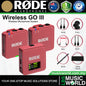 RODE Wireless GO III Dual Channel Compact Wireless Microphone System (Gen 3)