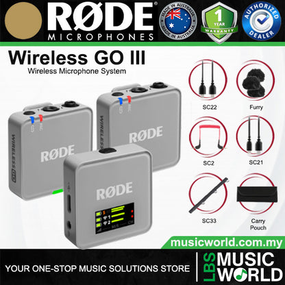 RODE Wireless GO III Dual Channel Compact Wireless Microphone System (Gen 3)