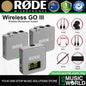 RODE Wireless GO III Dual Channel Compact Wireless Microphone System (Gen 3)