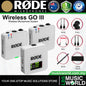 RODE Wireless GO III Dual Channel Compact Wireless Microphone System (Gen 3)