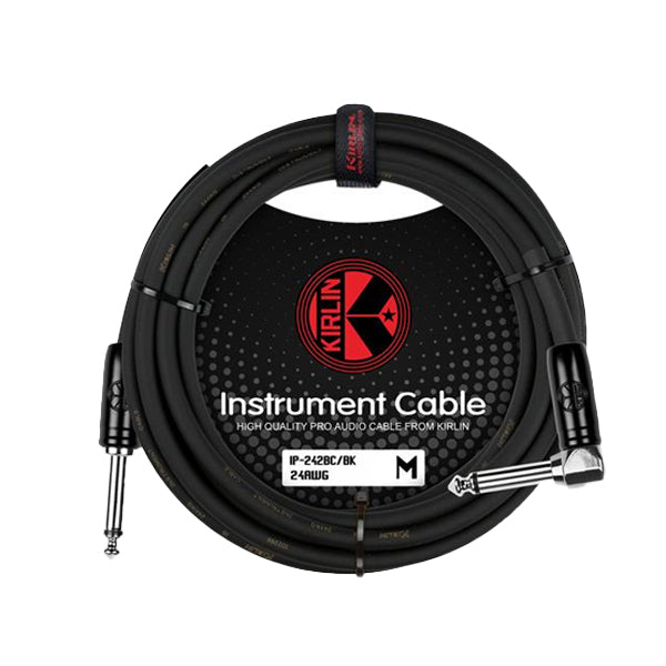 Kirlin Cable IP-242BC 10 Meter Mono Right Angle L Instrument Cable For Electric Acoustic Bass Guitar Speaker Amp Keyboard Drum Amplifier